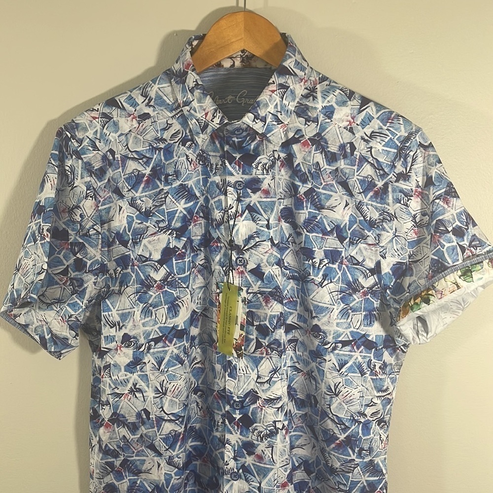 Robert Graham Classic Fit Brenner Short Sleeve Button Up. Size M. - Picture 2 of 10